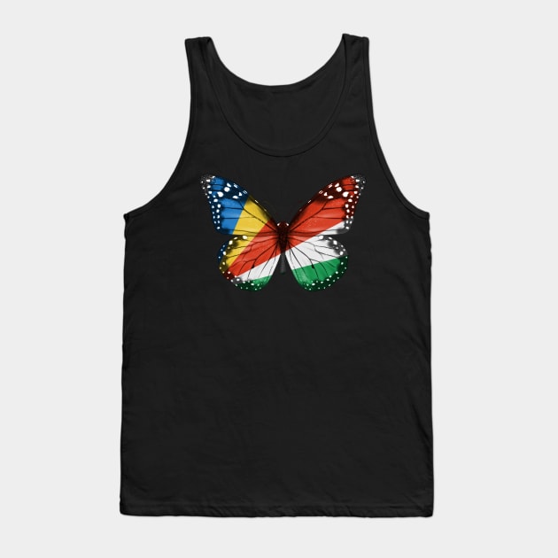 Seychellois Flag  Butterfly - Gift for Seychellois From Seychelles Tank Top by Country Flags